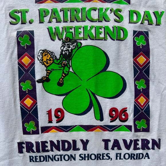Vintage 96 St. Patrick's Day Shirt The Friendly Tavern Sz XL - Picture 2 of 7